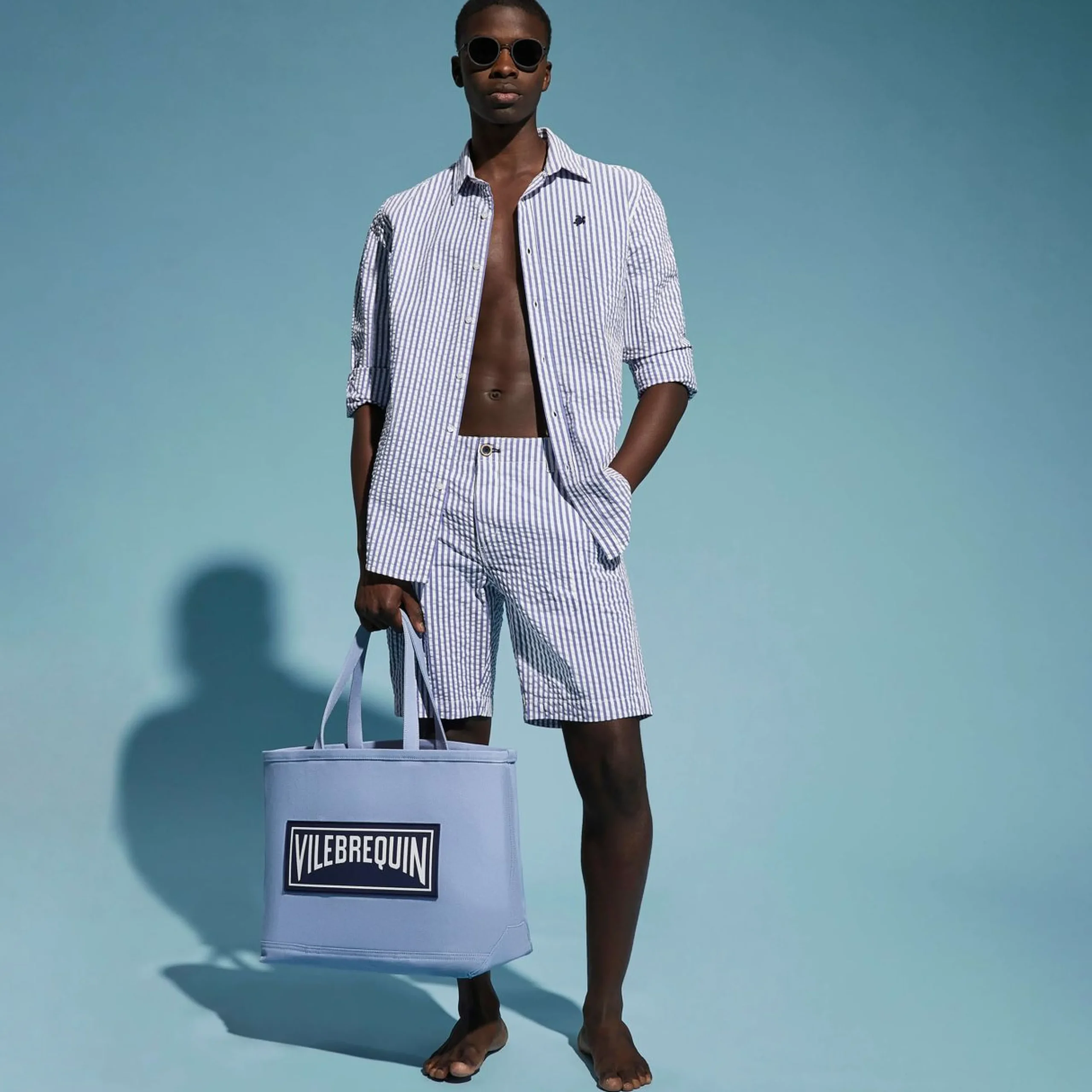 Homme Vilebrequin Bermudas Et Shorts^Bermuda Chino En Coton Homme Seersucker