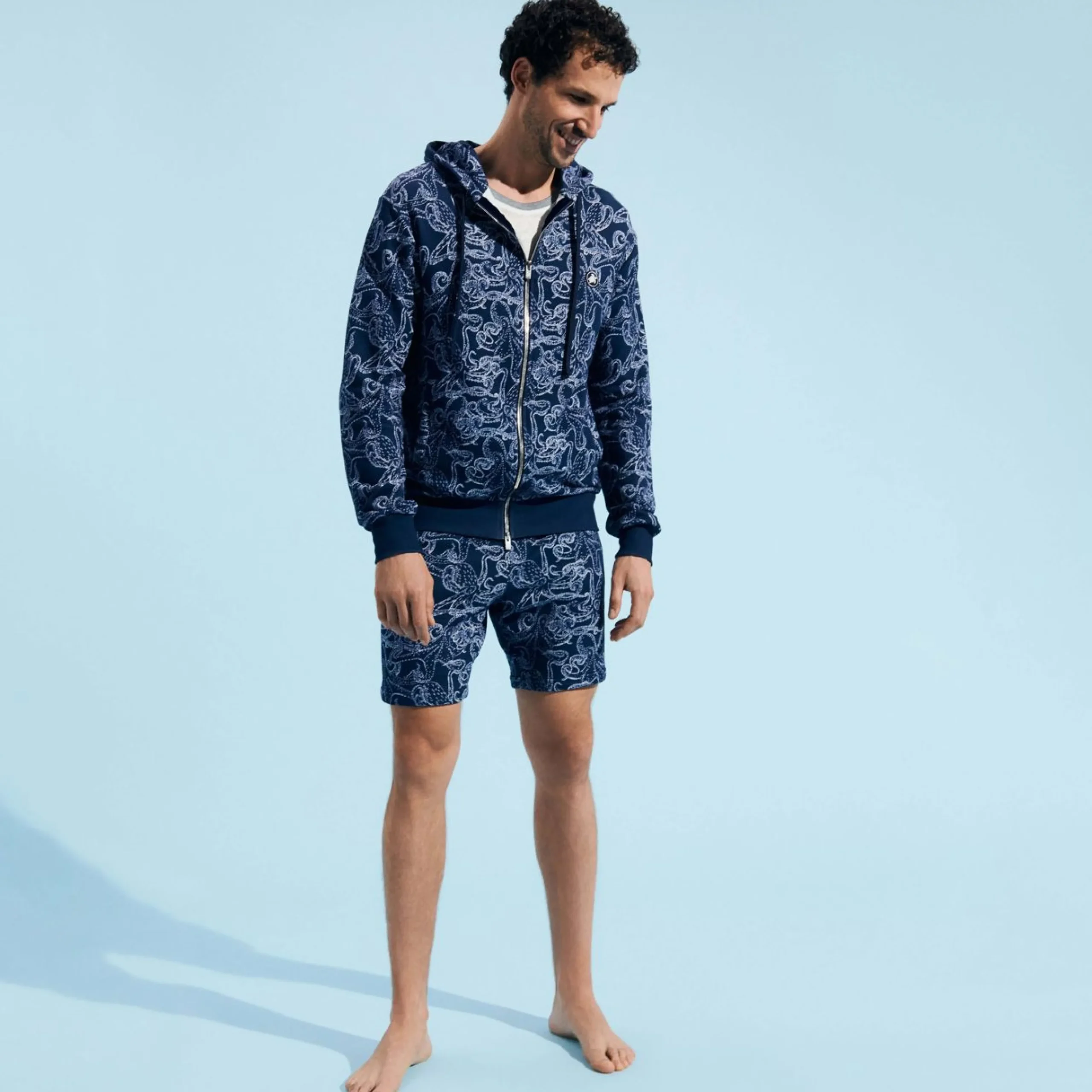 Homme Vilebrequin Bermudas Et Shorts^Bermuda En Coton Homme Poulpes Bicolores