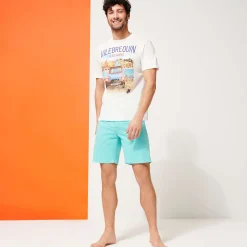 Homme Vilebrequin Bermudas Et Shorts^Bermuda En Coton Satine 5 Poches Homme Uni