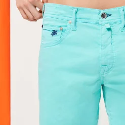 Homme Vilebrequin Bermudas Et Shorts^Bermuda En Coton Satine 5 Poches Homme Uni