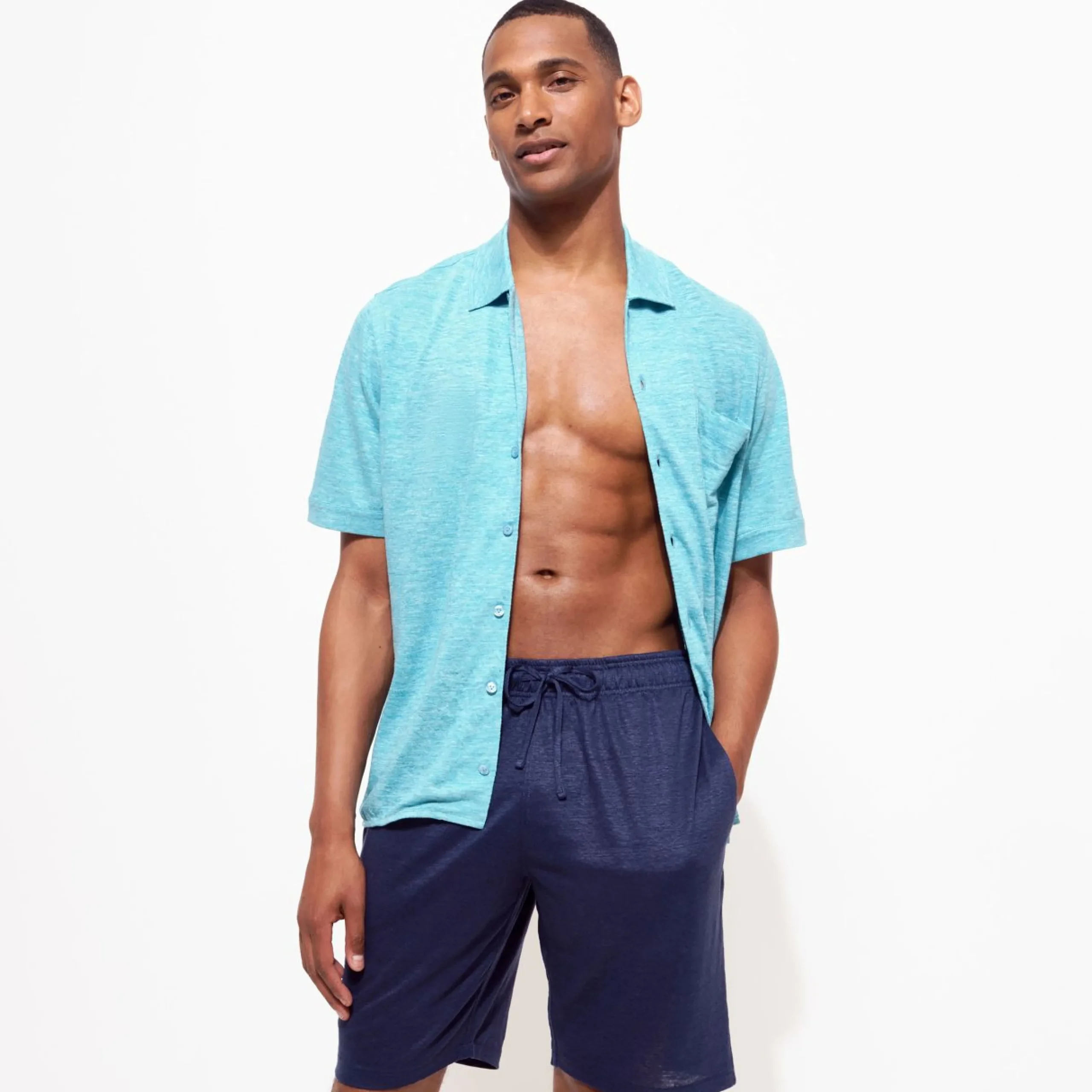 Homme Vilebrequin Loungewear^Bermuda En Jersey De Lin Unisexe Uni