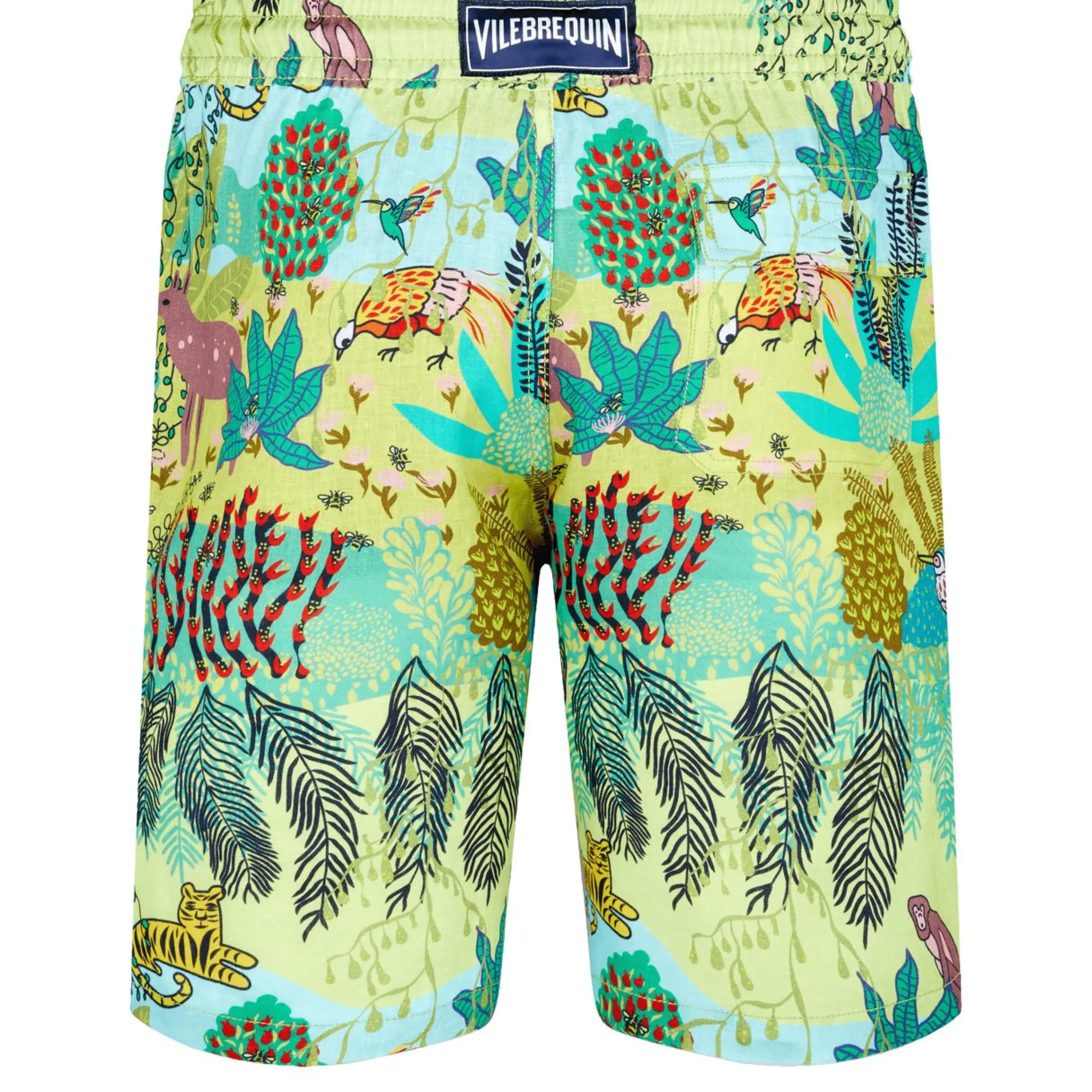 Homme Vilebrequin Bermudas Et Shorts^Bermuda En Lin Homme Imprime Jungle Rousseau