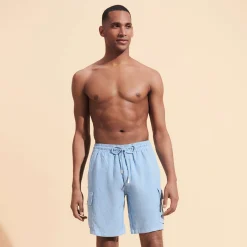 Homme Vilebrequin Bermudas Et Shorts^Bermuda En Lin Homme Uni Poches Cargo
