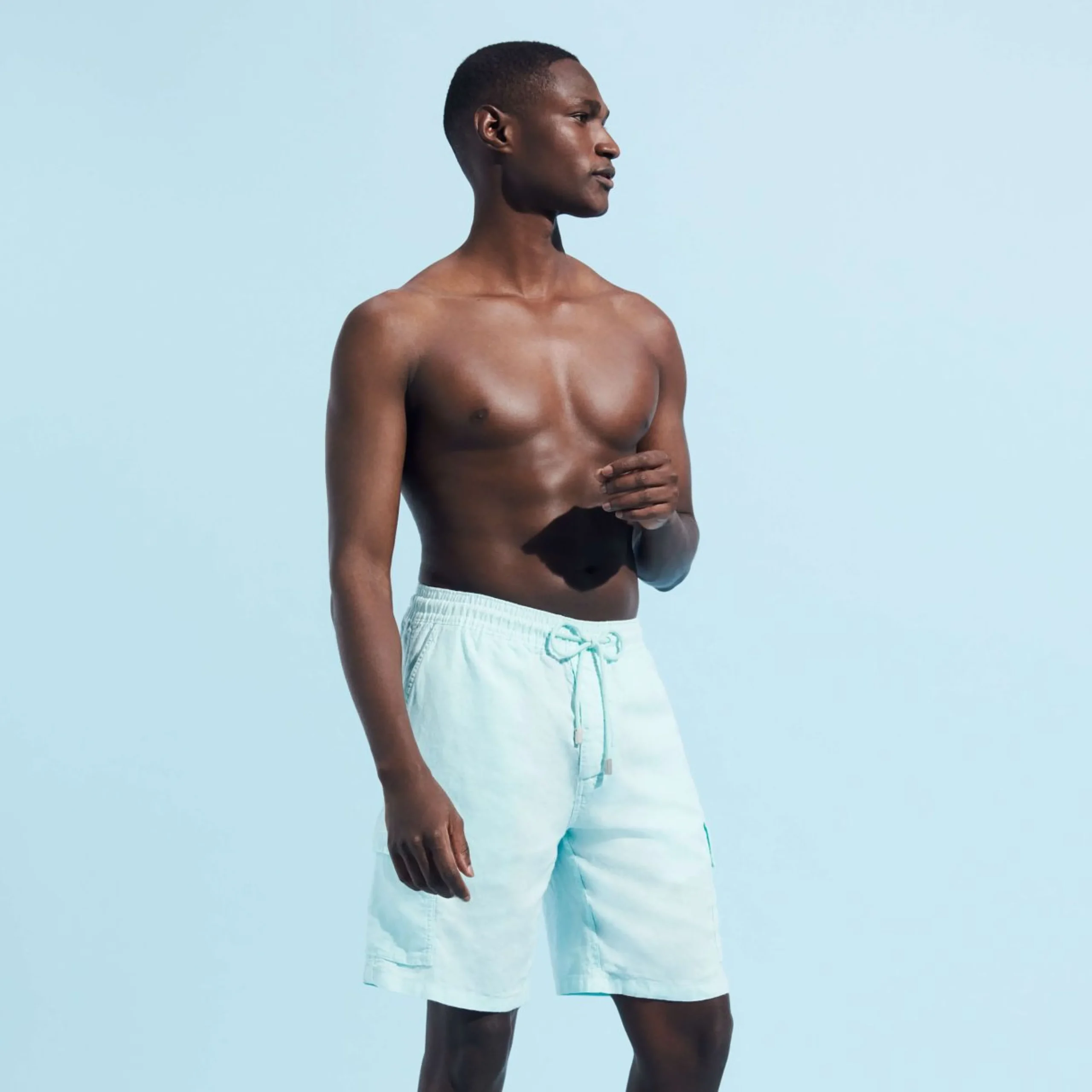 Homme Vilebrequin Bermudas Et Shorts^Bermuda En Lin Homme Uni Poches Cargo