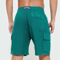 Homme Vilebrequin Pantalons^Bermuda En Lin Homme Uni Poches Cargo