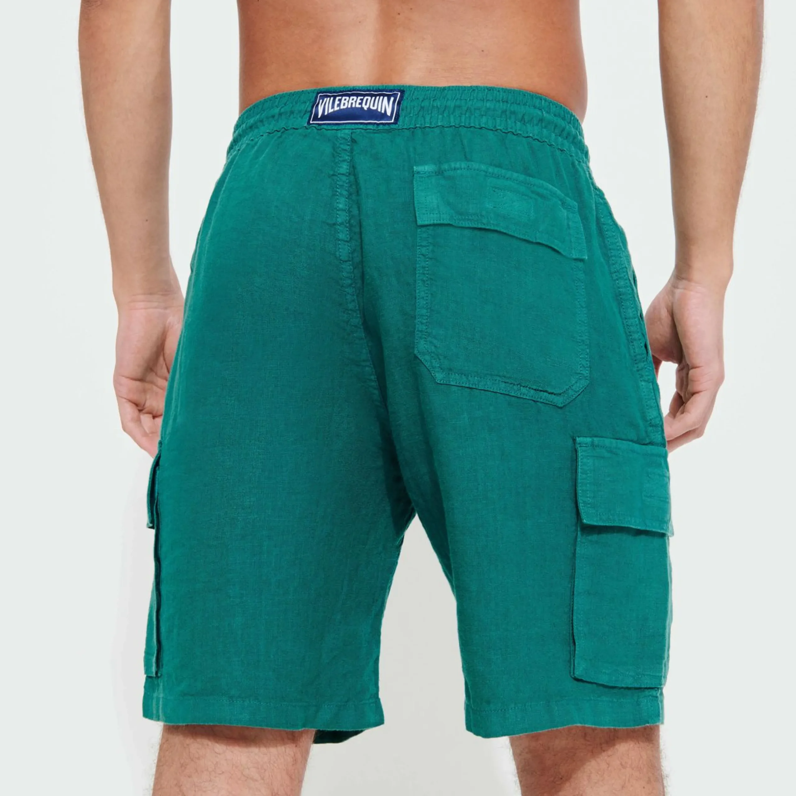 Homme Vilebrequin Pantalons^Bermuda En Lin Homme Uni Poches Cargo
