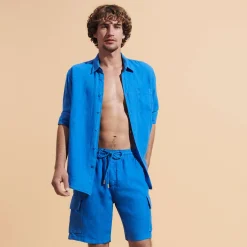 Homme Vilebrequin Bermudas Et Shorts^Bermuda En Lin Homme Uni Poches Cargo