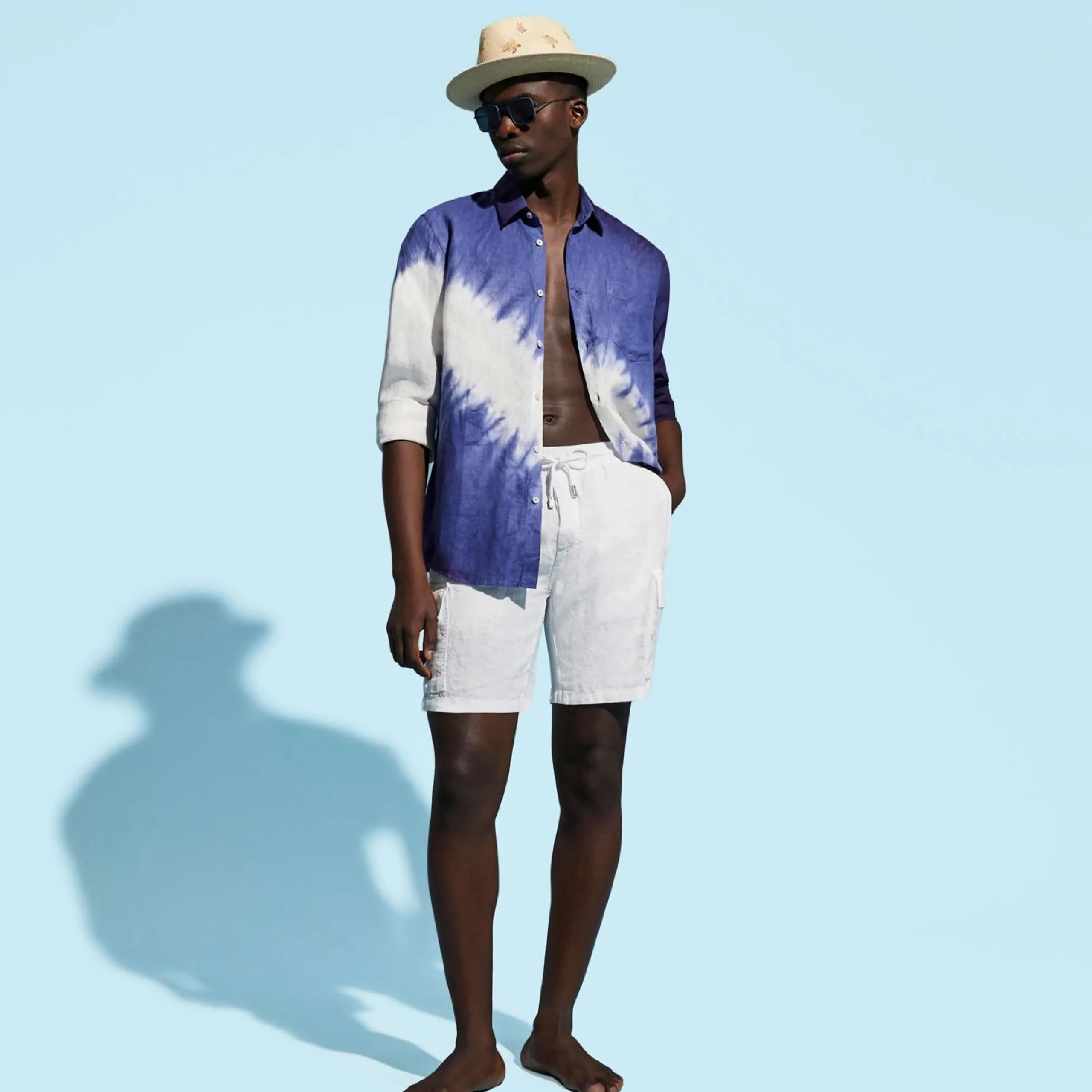 Homme Vilebrequin Bermudas Et Shorts^Bermuda En Lin Homme Uni Poches Cargo