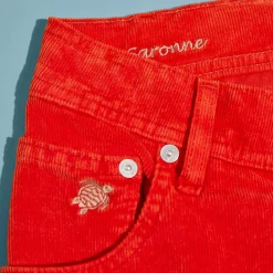 Homme Vilebrequin Bermudas Et Shorts^Bermuda En Velours Cotele 2000 Raies 5 Poches Homme Uni