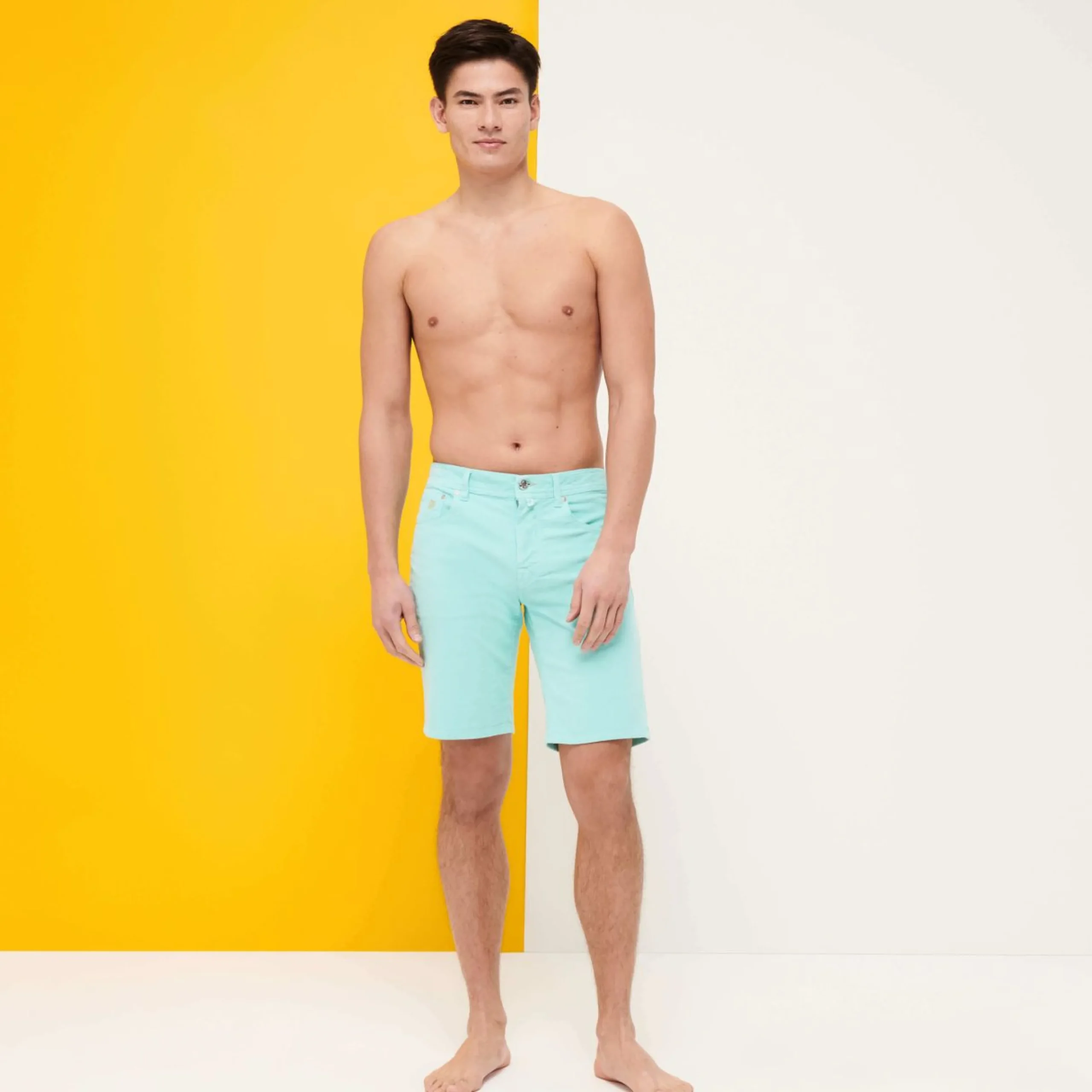 Homme Vilebrequin Bermudas Et Shorts^Bermuda En Velours Cotele 2000 Raies 5 Poches Homme Uni