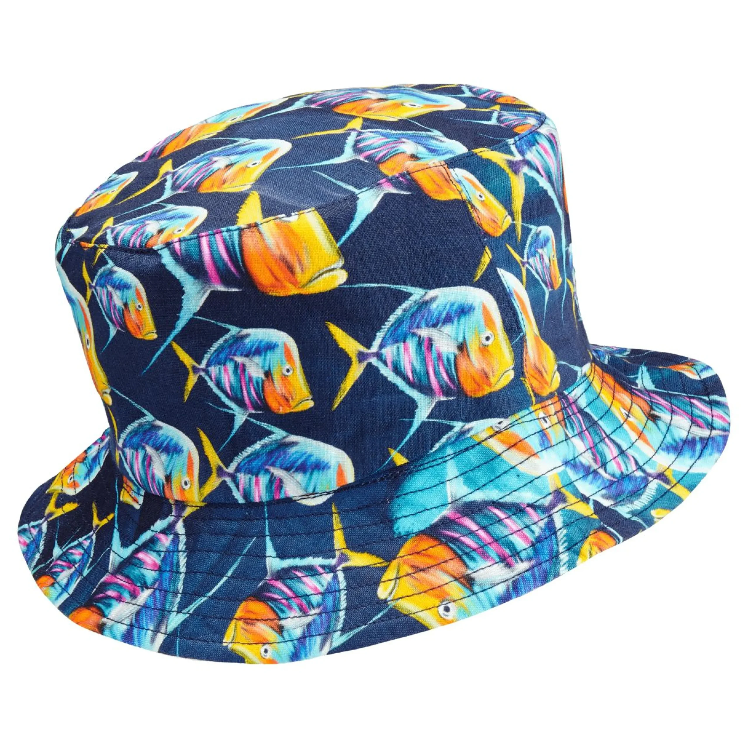 Homme Vilebrequin Casquettes^Bob En Lin Piranhas