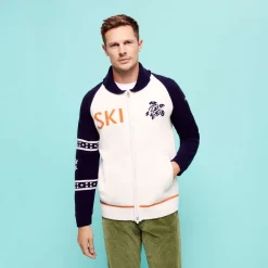 Homme Vilebrequin Pulls Et Cardigans^Cardigan Motifs Jacquard Ski Turtle En Laine Homme