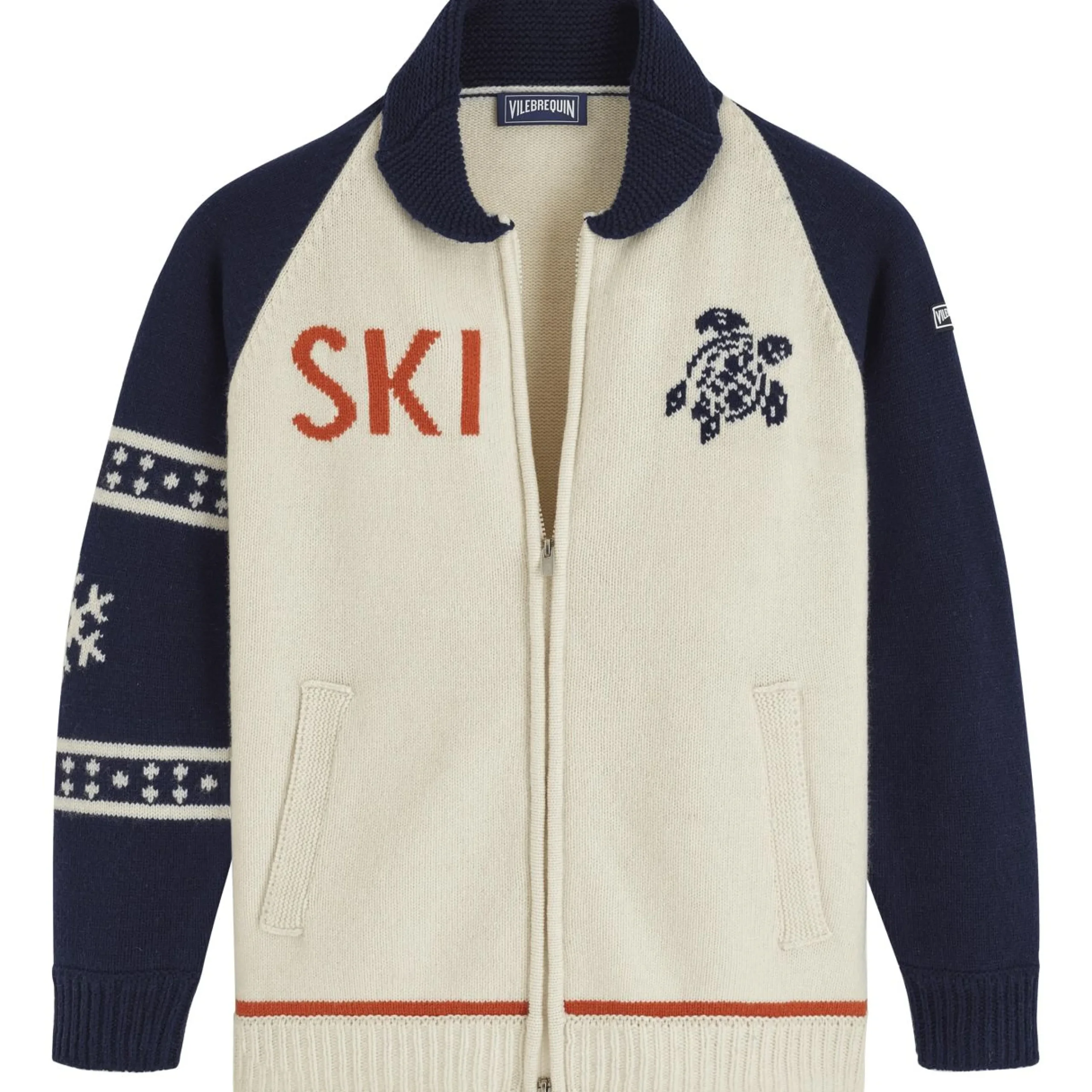Homme Vilebrequin Pulls Et Cardigans^Cardigan Motifs Jacquard Ski Turtle En Laine Homme