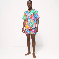 Homme Vilebrequin Chemises^Chemise Bowling En Lin Homme Faces In Places - X Kenny Scharf