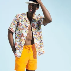 Homme Vilebrequin Chemises^Chemise Bowling En Lin Homme Fish Family