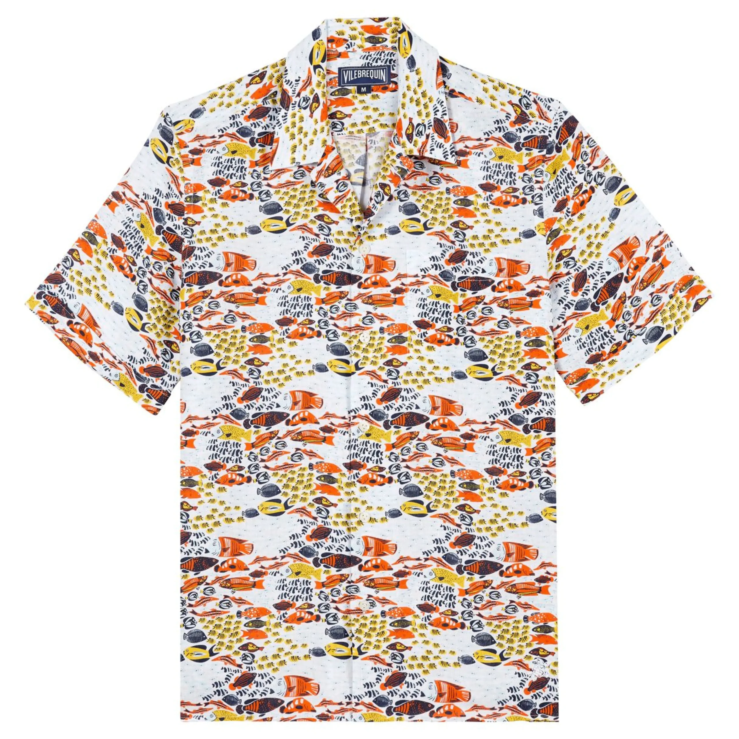 Homme Vilebrequin Chemises^Chemise Bowling En Lin Homme Fish Family