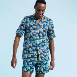 Homme Vilebrequin Chemises^Chemise Bowling En Lin Homme Piranhas