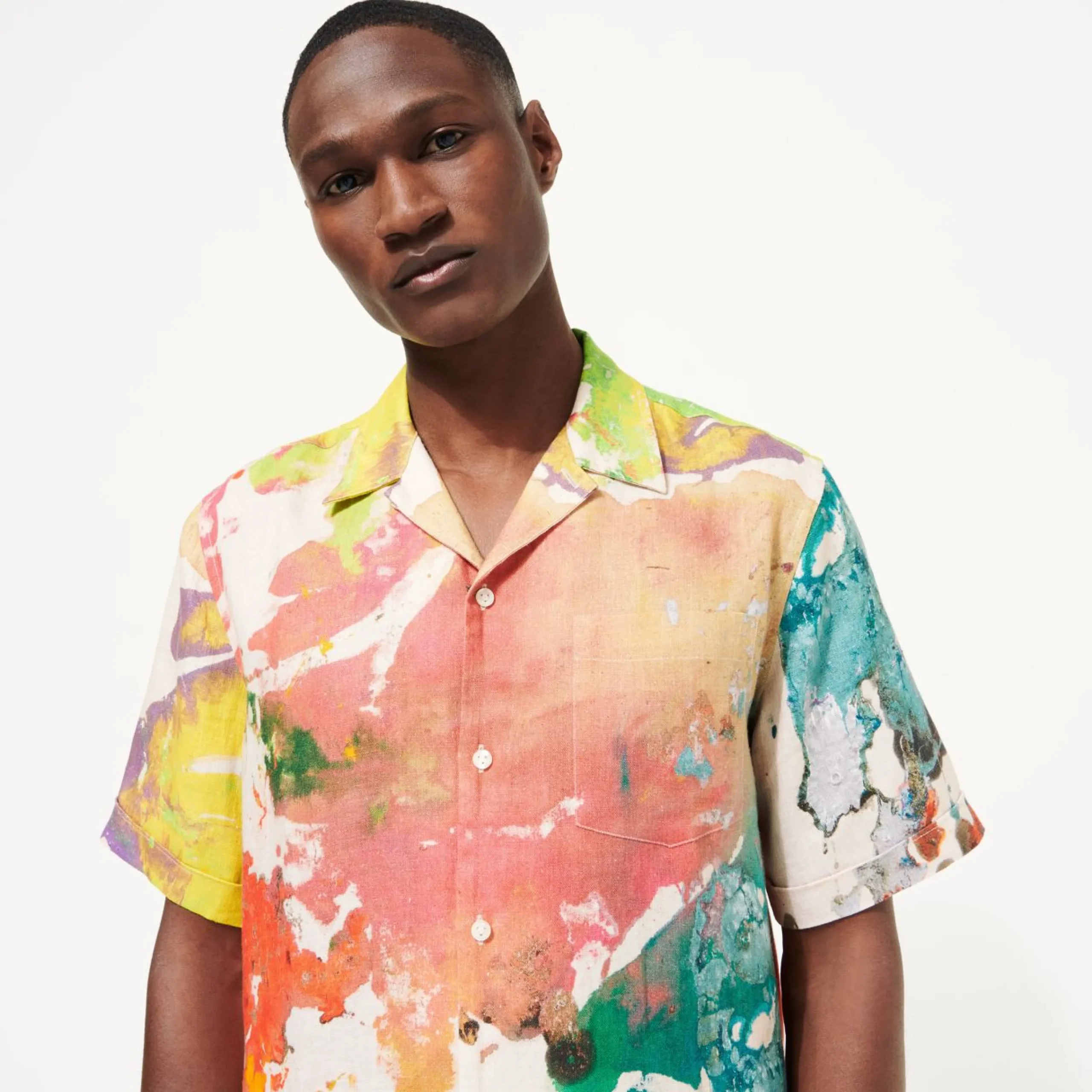 Homme Vilebrequin Chemises^Chemise Bowling En Lin Homme Gra - X John M Armleder