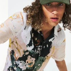 Homme Vilebrequin Chemises^Chemise Bowling En Lin Homme Distortive Water - X Highsnobiety