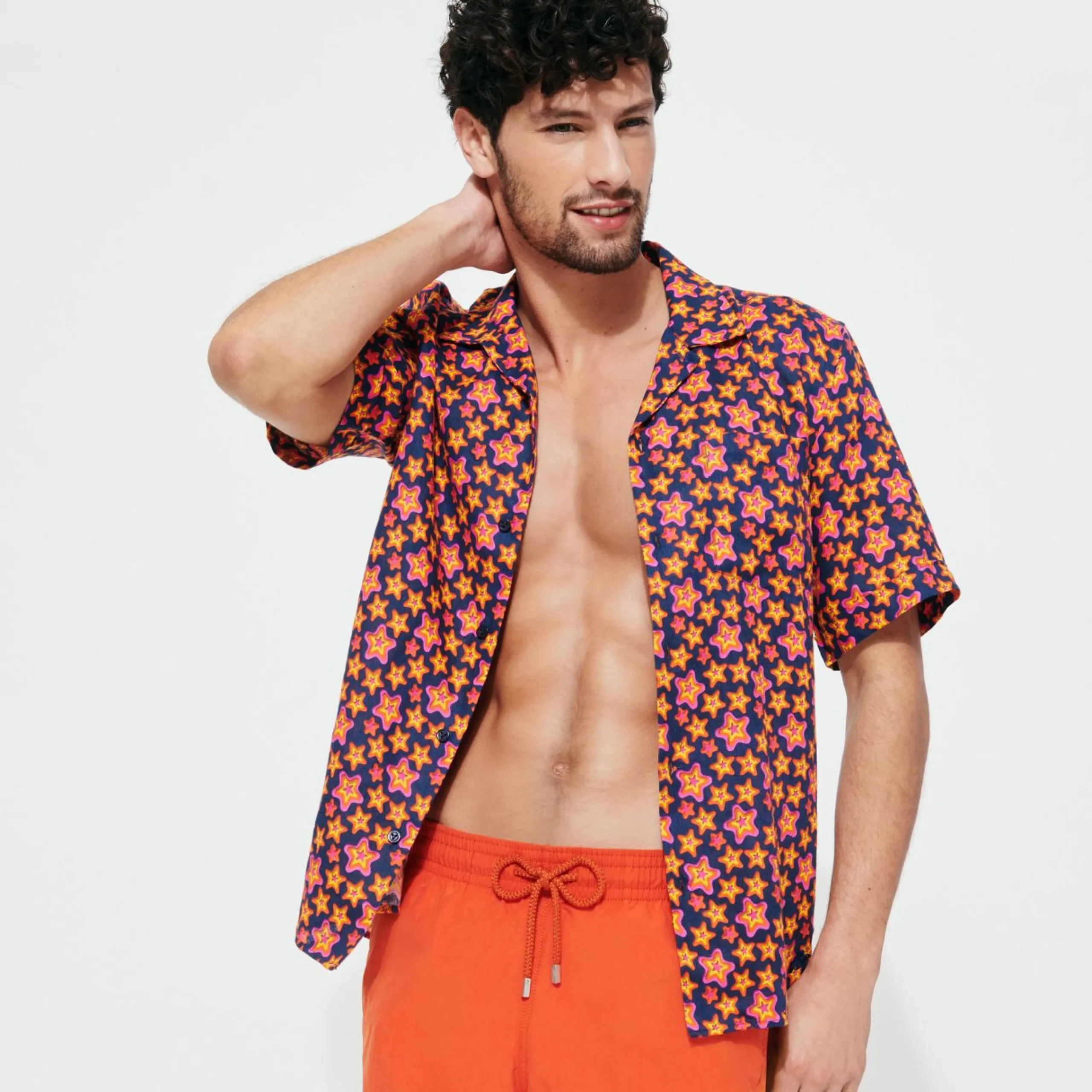 Homme Vilebrequin Chemises^Chemise Bowling En Lin Stars Gift Homme