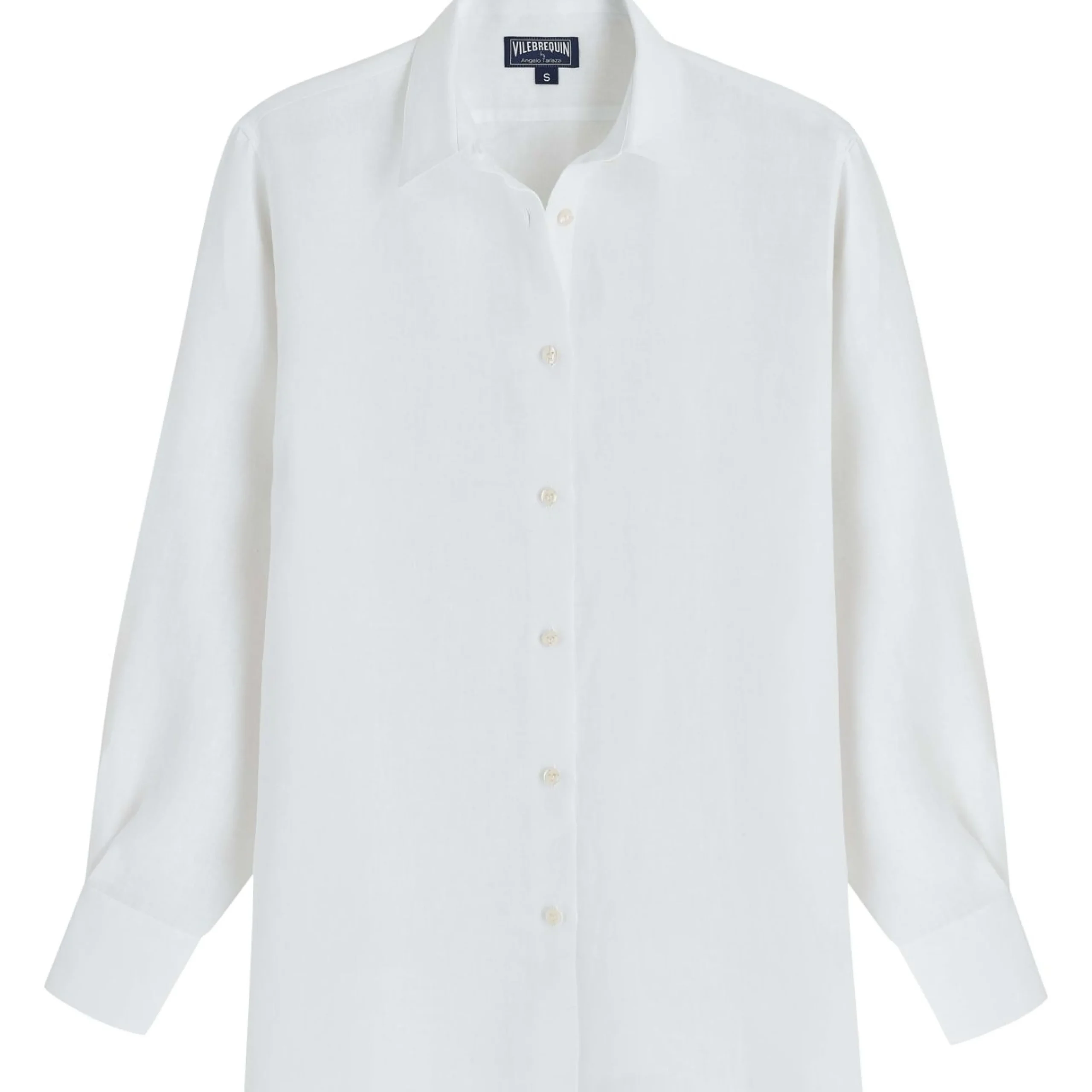 Femme Vilebrequin Robes^Chemise En Lin Blanc Femme Unie- X Angelo Tarlazzi
