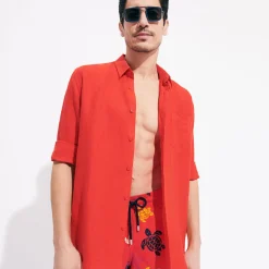 Homme Vilebrequin Chemises^Chemise En Lin Homme Unie