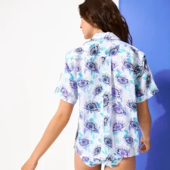 Femme Vilebrequin Chemises^Chemise En Lin Manches Courtes Femme Flash Flowers