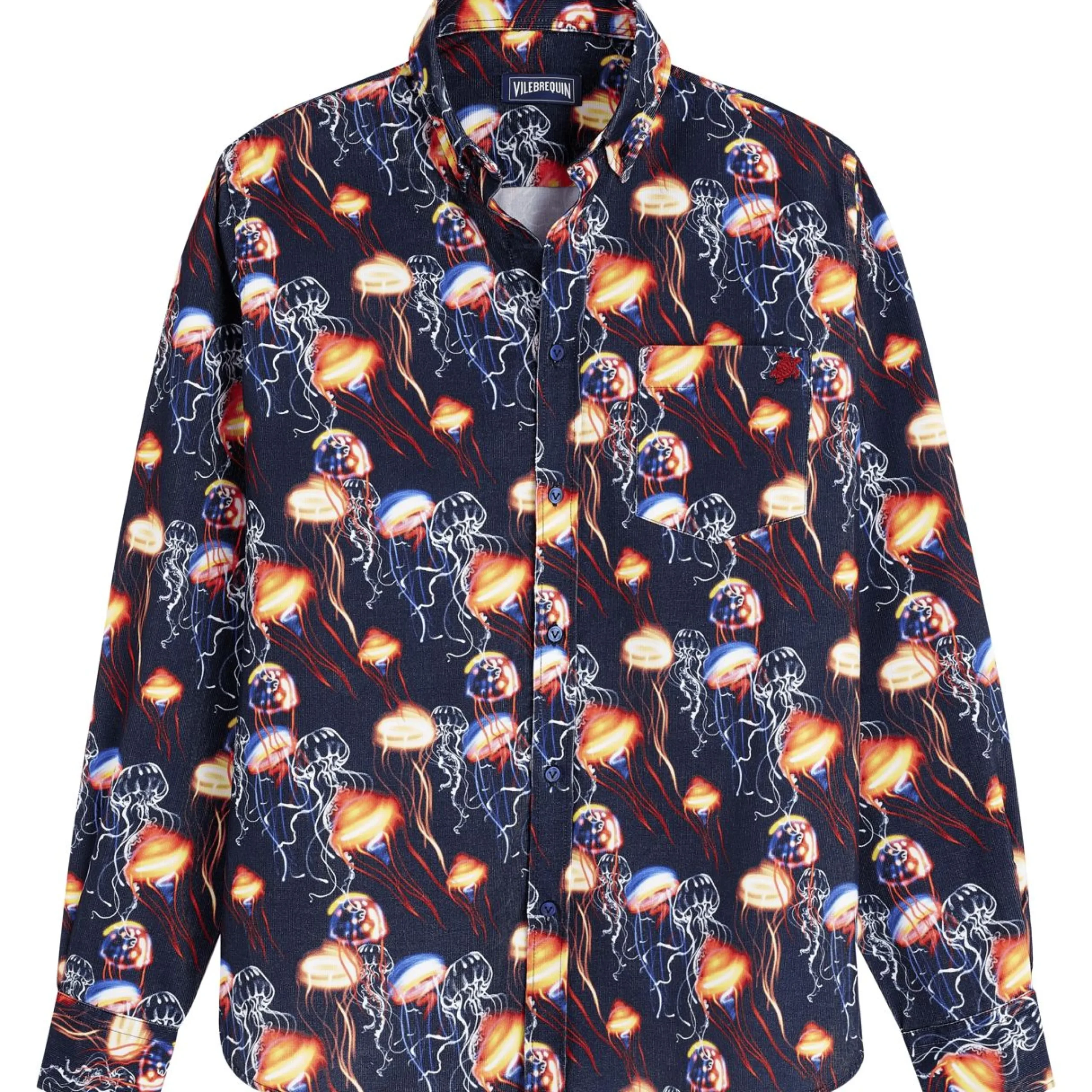 Homme Vilebrequin Chemises^Chemise En Velours Deux Milleraies Homme Neo Medusa