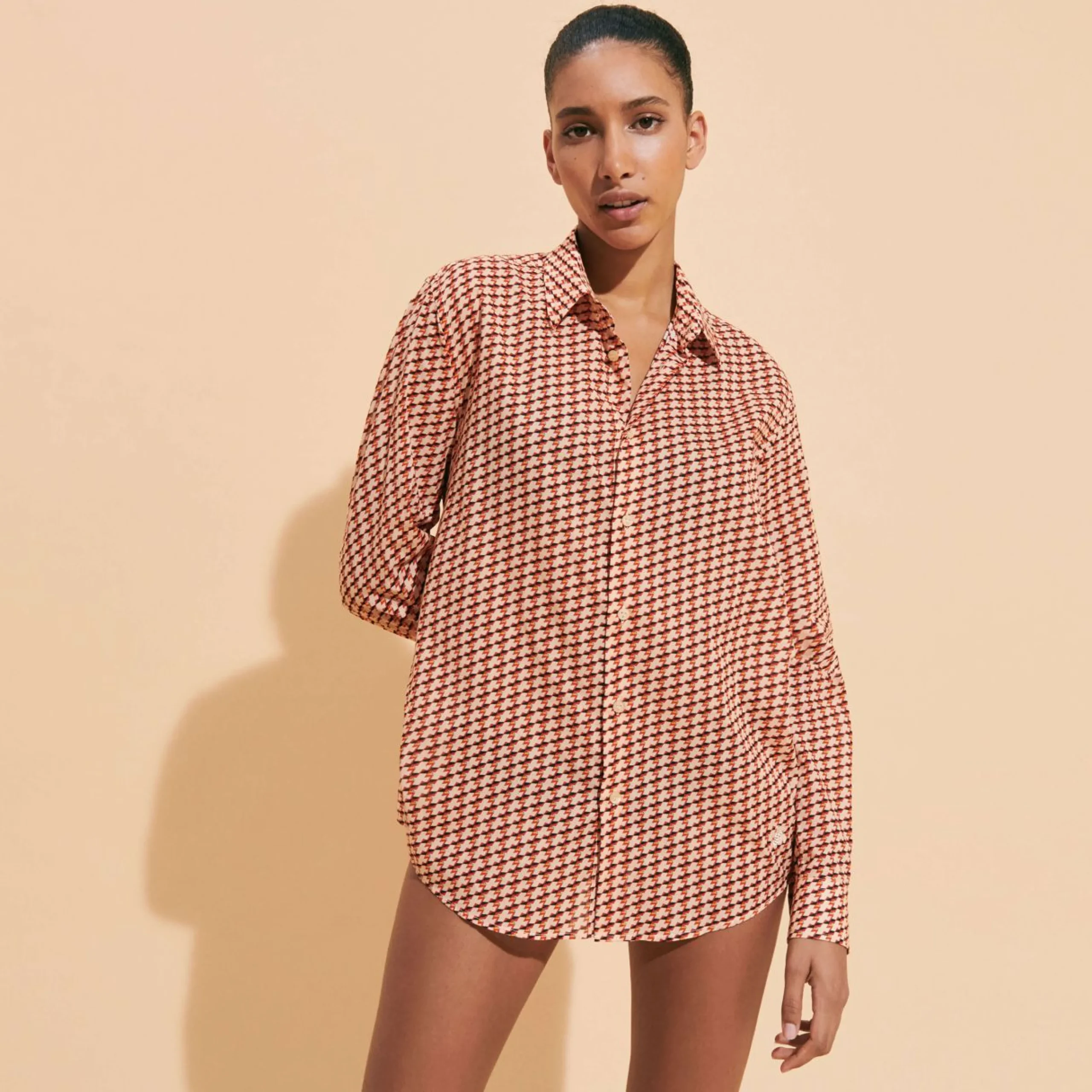 Femme Vilebrequin Chemises^Chemise En Voile De Coton Organique Unisexe Micro Mouettes