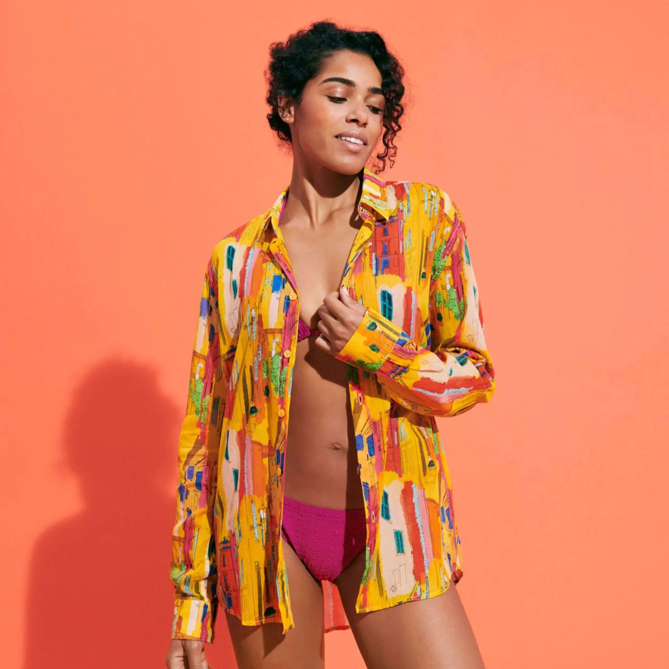 Femme Vilebrequin Chemises^Chemise En Voile De Coton Organique Unisexe Sunny Streets