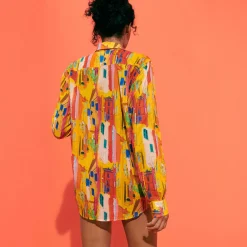 Femme Vilebrequin Chemises^Chemise En Voile De Coton Organique Unisexe Sunny Streets