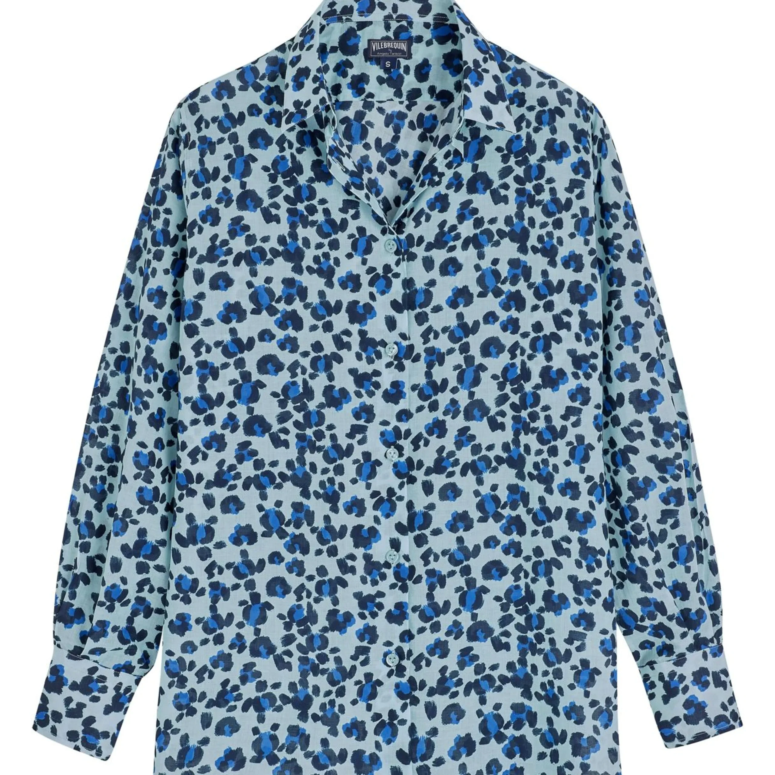 Femme Vilebrequin Robes^Chemise En Voile De Coton Organique Femme Turtles Leopard- X Angelo Tarlazzi