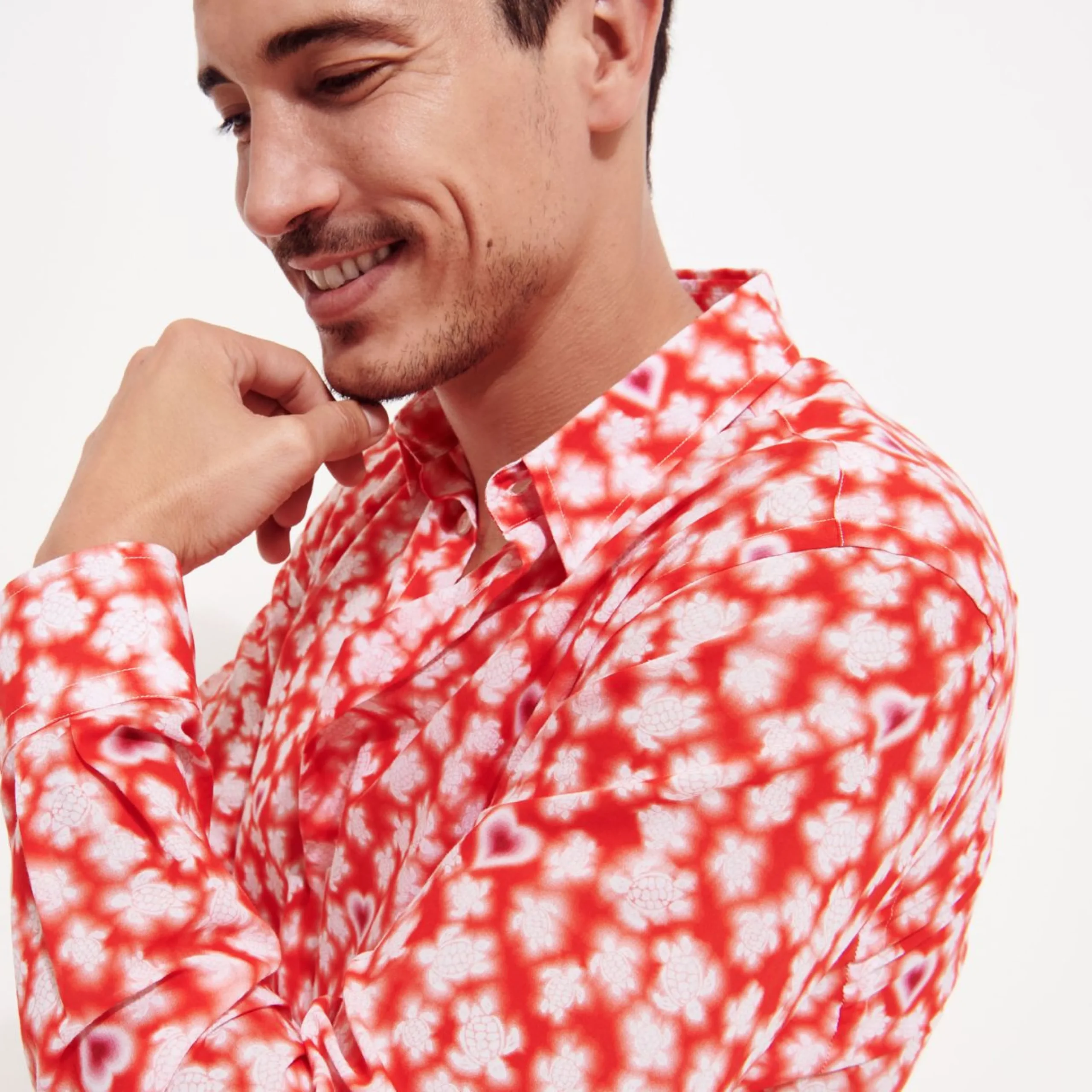 Homme Vilebrequin Chemises^Chemise Legere Unisexe En Voile De Coton Attrape Coeur