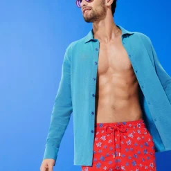 Homme Vilebrequin Chemises^Chemise Pique De Coton Changeant Homme
