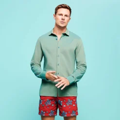 Homme Vilebrequin Chemises^Chemise Pique De Coton Changeant Homme