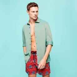 Homme Vilebrequin Chemises^Chemise Pique De Coton Changeant Homme