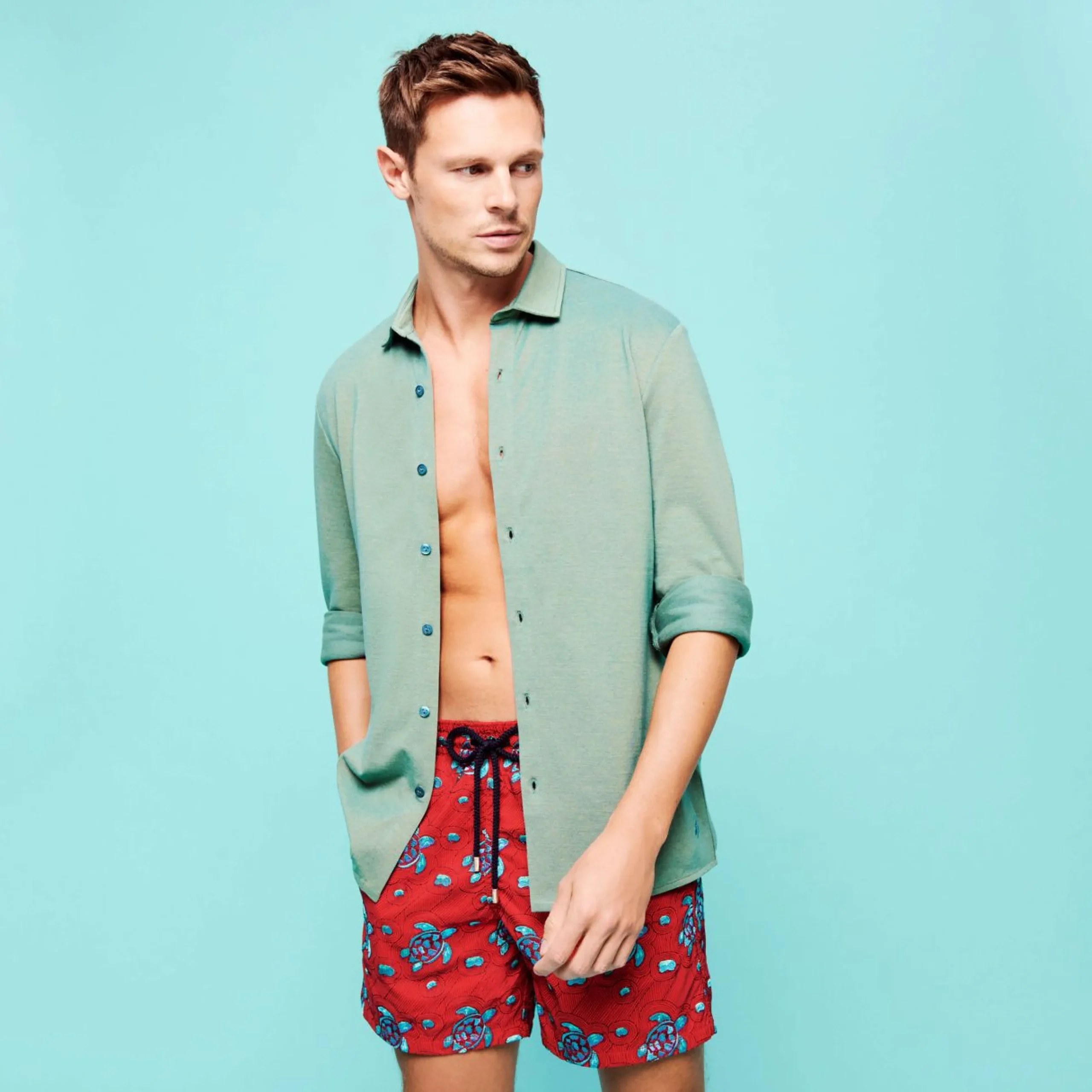 Homme Vilebrequin Chemises^Chemise Pique De Coton Changeant Homme