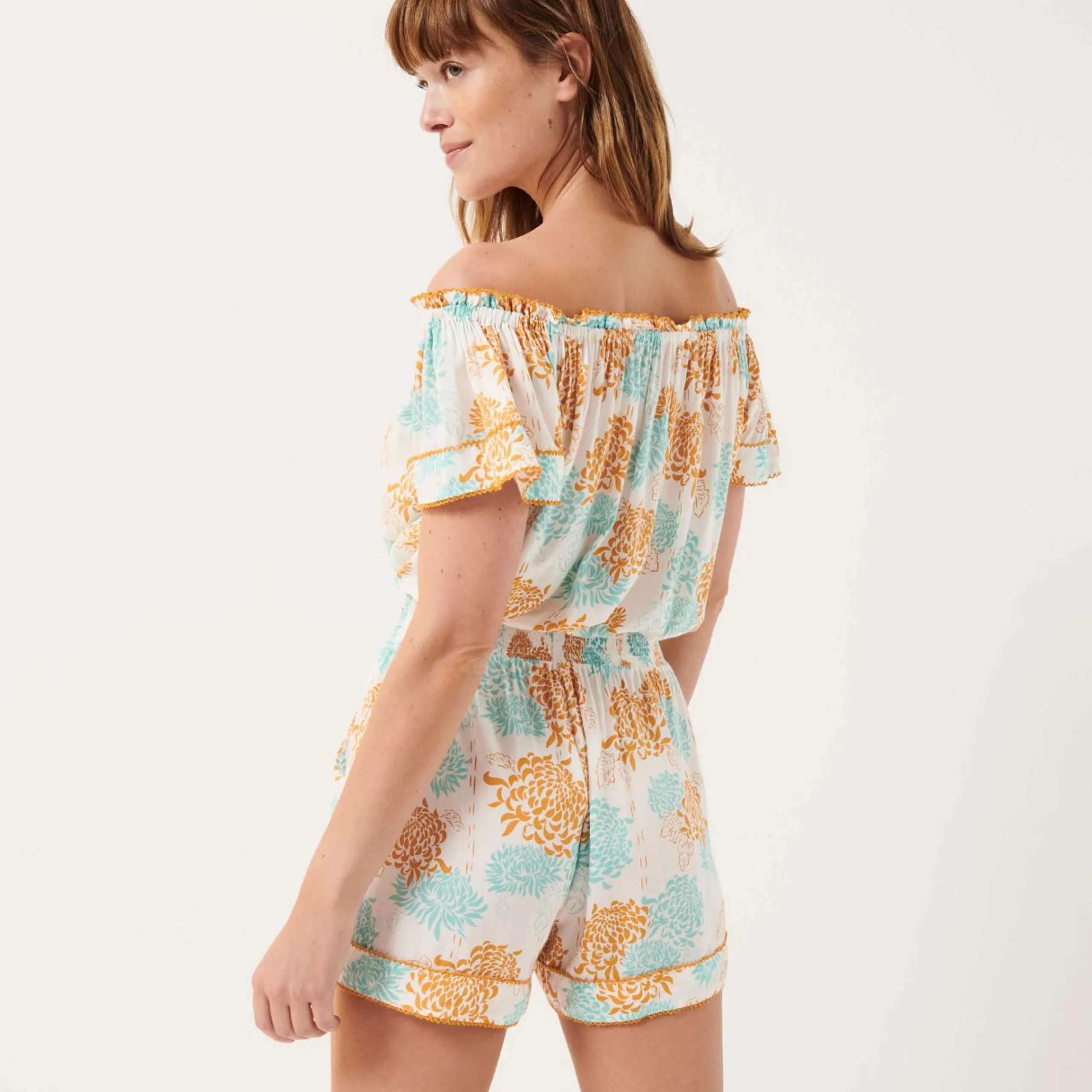 Femme Vilebrequin Combishorts^Combinaison Short Femme Iridescent Flowers Of Joy- X Poupette St Barth