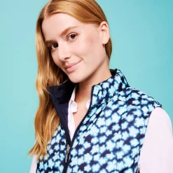 Femme Vilebrequin Vestes^Doudoune Sans Manches Reversible Unisexe Blurred Turtles