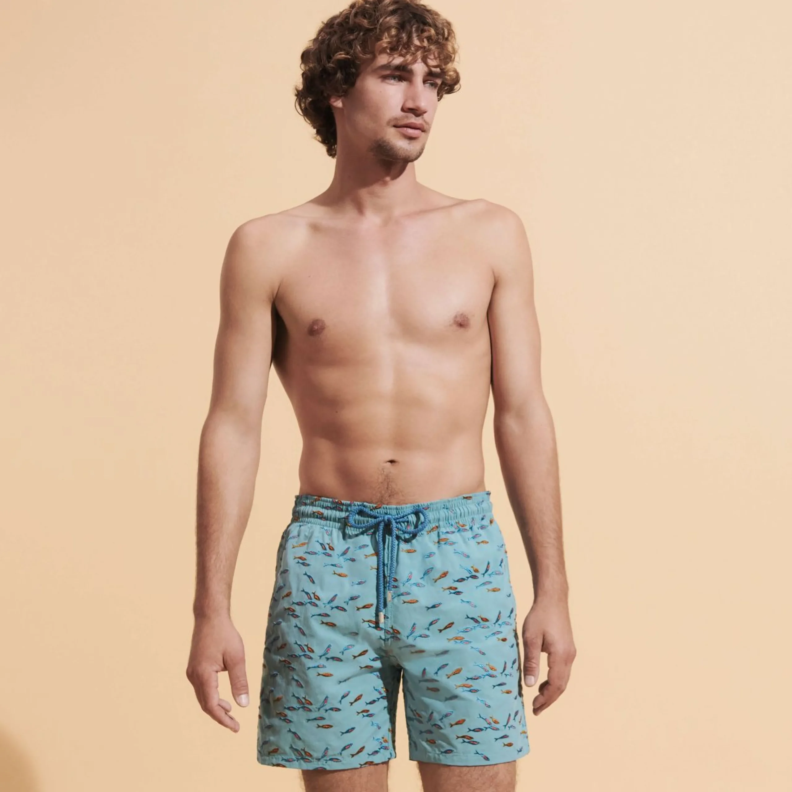 Homme Vilebrequin Le Père & Fils^Maillot De Bain Brodé Homme Gulf Stream - Edition Limitee