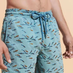 Homme Vilebrequin Le Père & Fils^Maillot De Bain Brodé Homme Gulf Stream - Edition Limitee