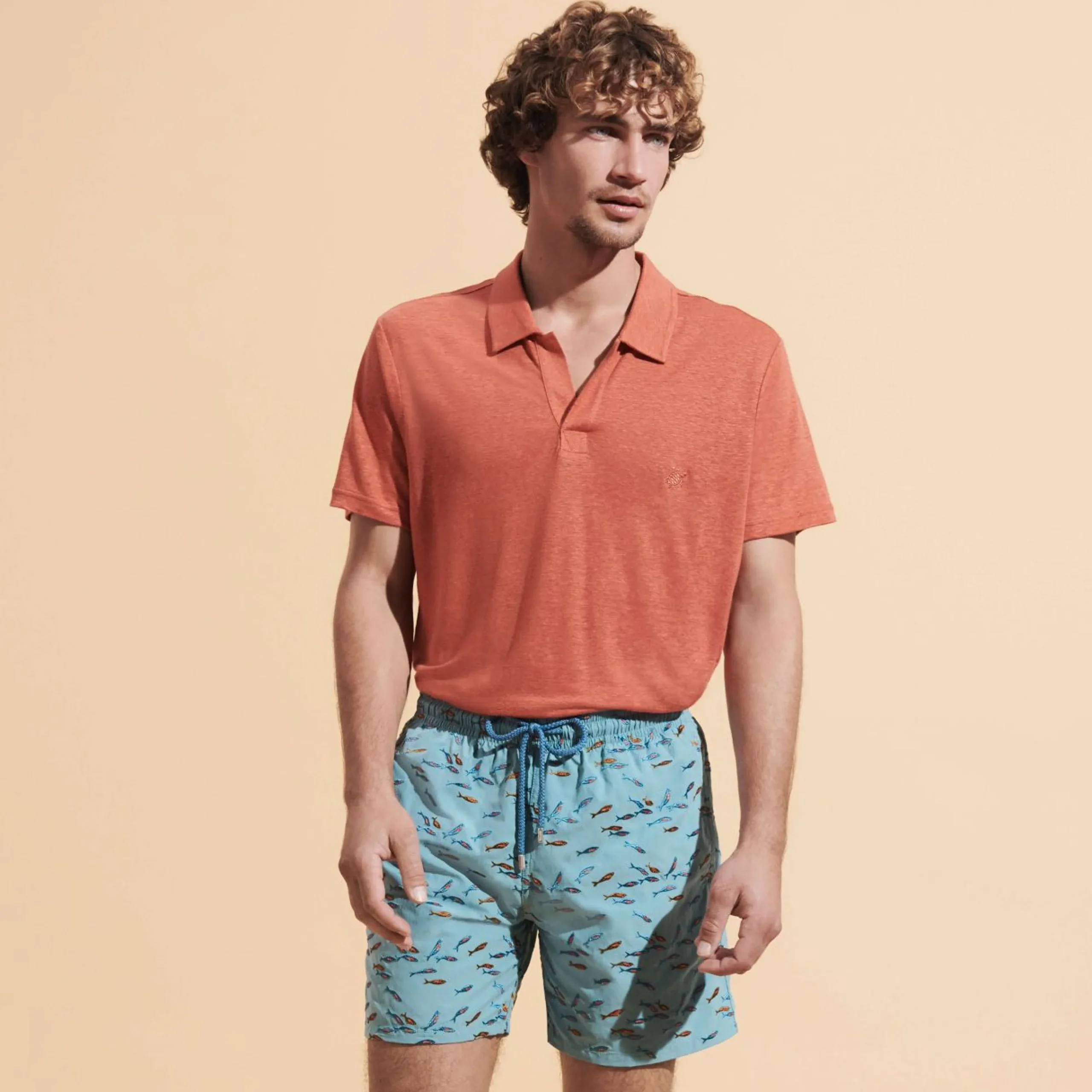 Homme Vilebrequin Le Père & Fils^Maillot De Bain Brodé Homme Gulf Stream - Edition Limitee