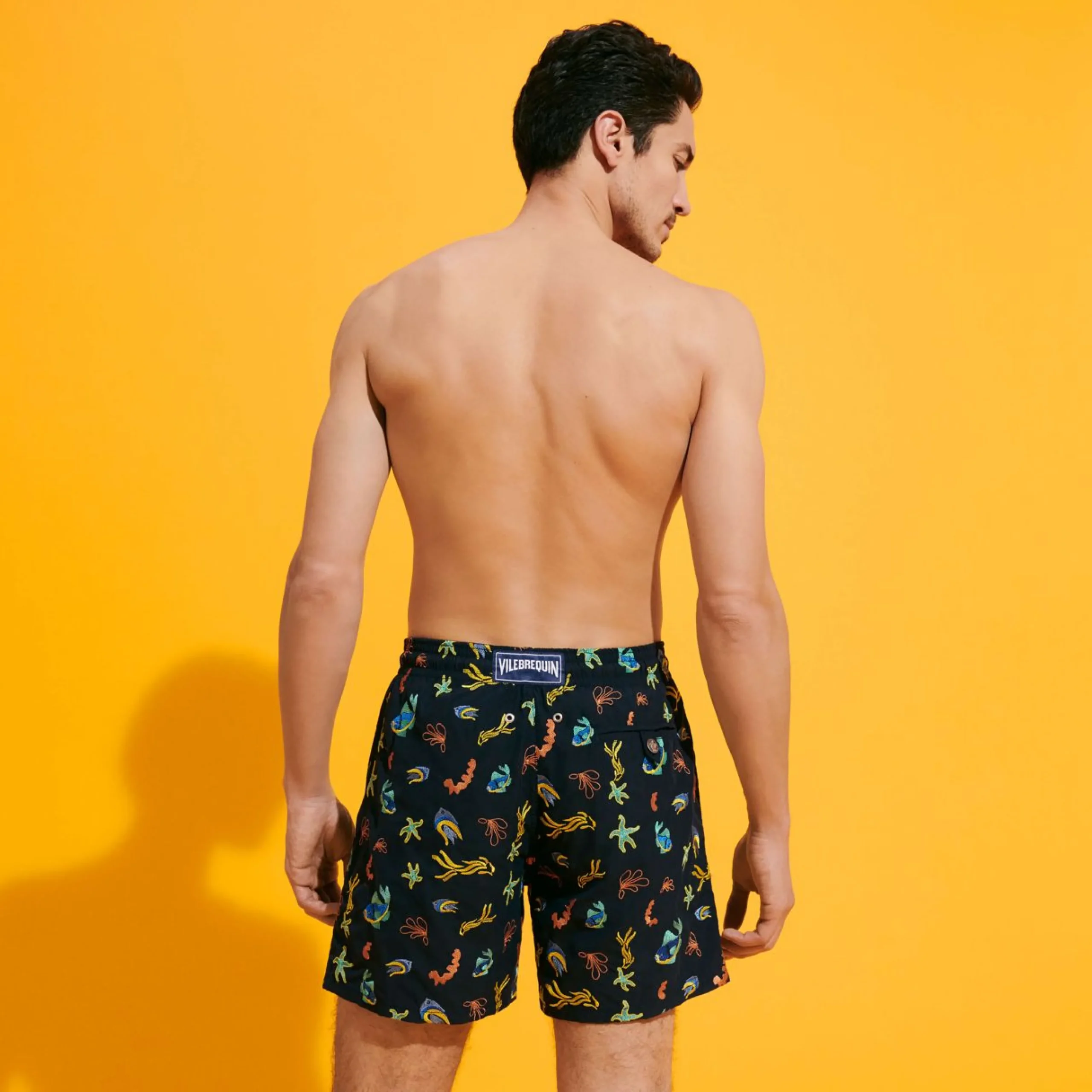 Homme Vilebrequin Le Père & Fils^Maillot De Bain Brodé Homme Naive Fish - Edition Limitee