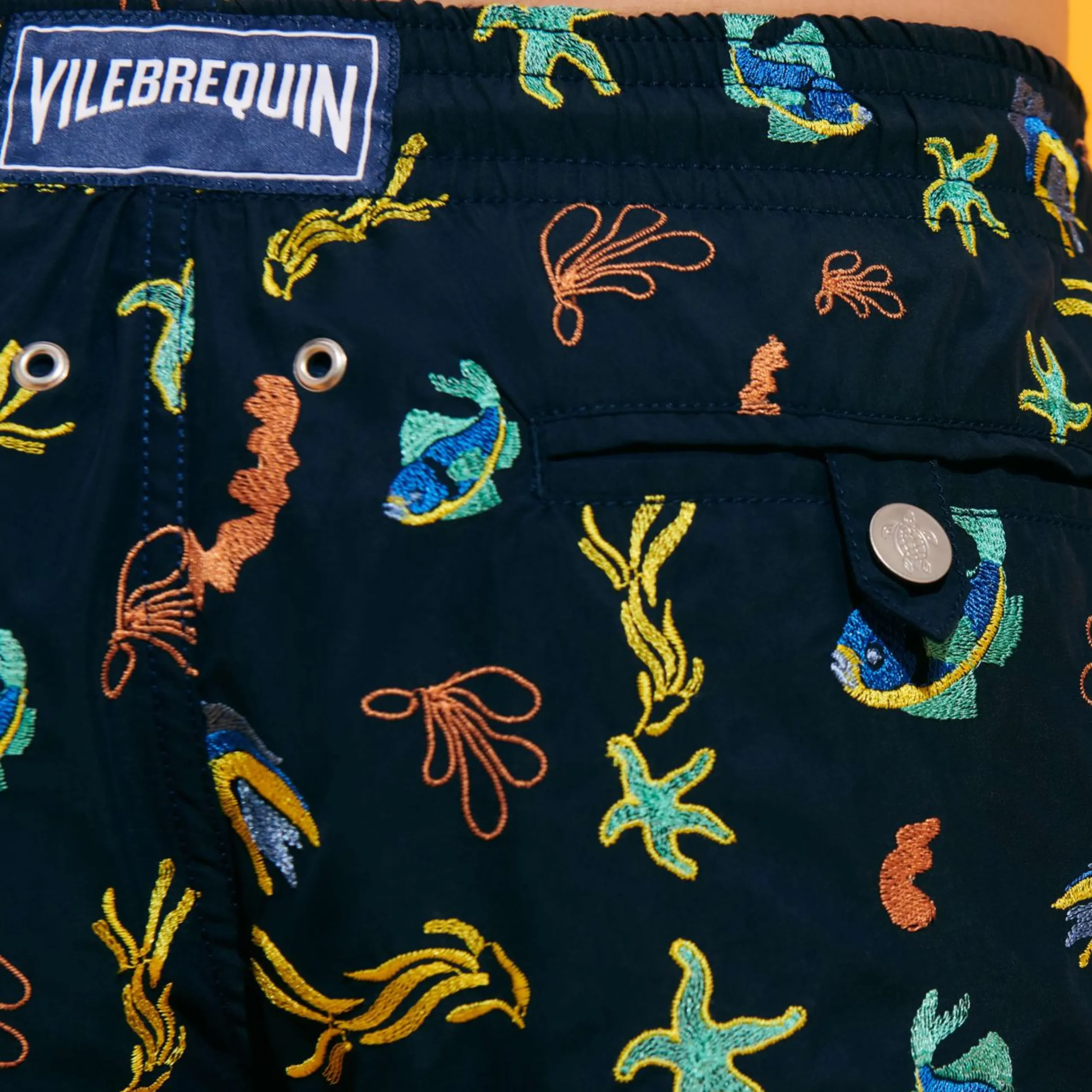 Homme Vilebrequin Le Père & Fils^Maillot De Bain Brodé Homme Naive Fish - Edition Limitee