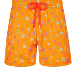 Homme Vilebrequin Le Brodé^Maillot De Bain Brodé Homme Micro Ronde Des Tortues Rainbow - Edition Limitee