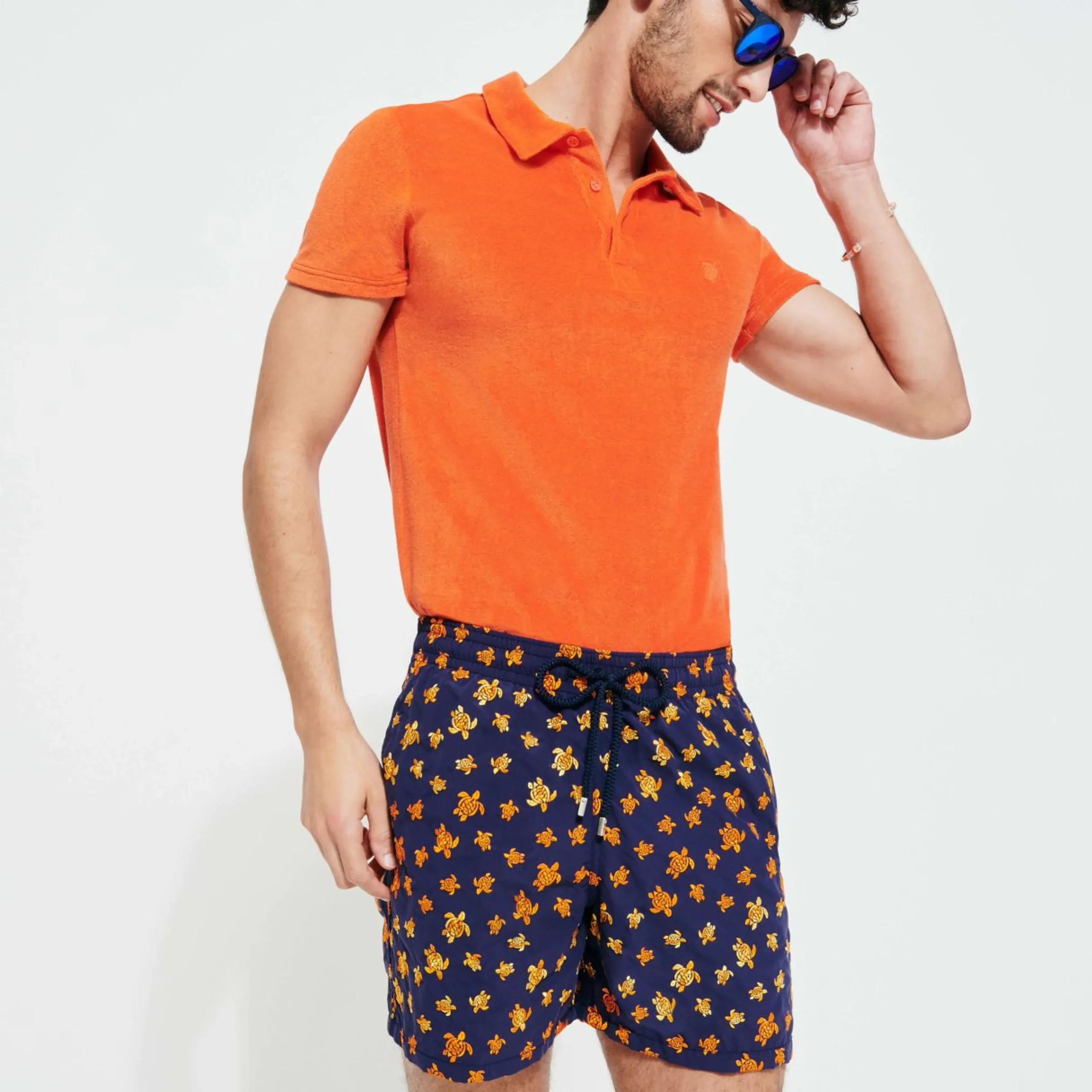 Homme Vilebrequin Le Brodé^Maillot De Bain Brodé Homme Micro Ronde Des Tortues - Edition Limitee
