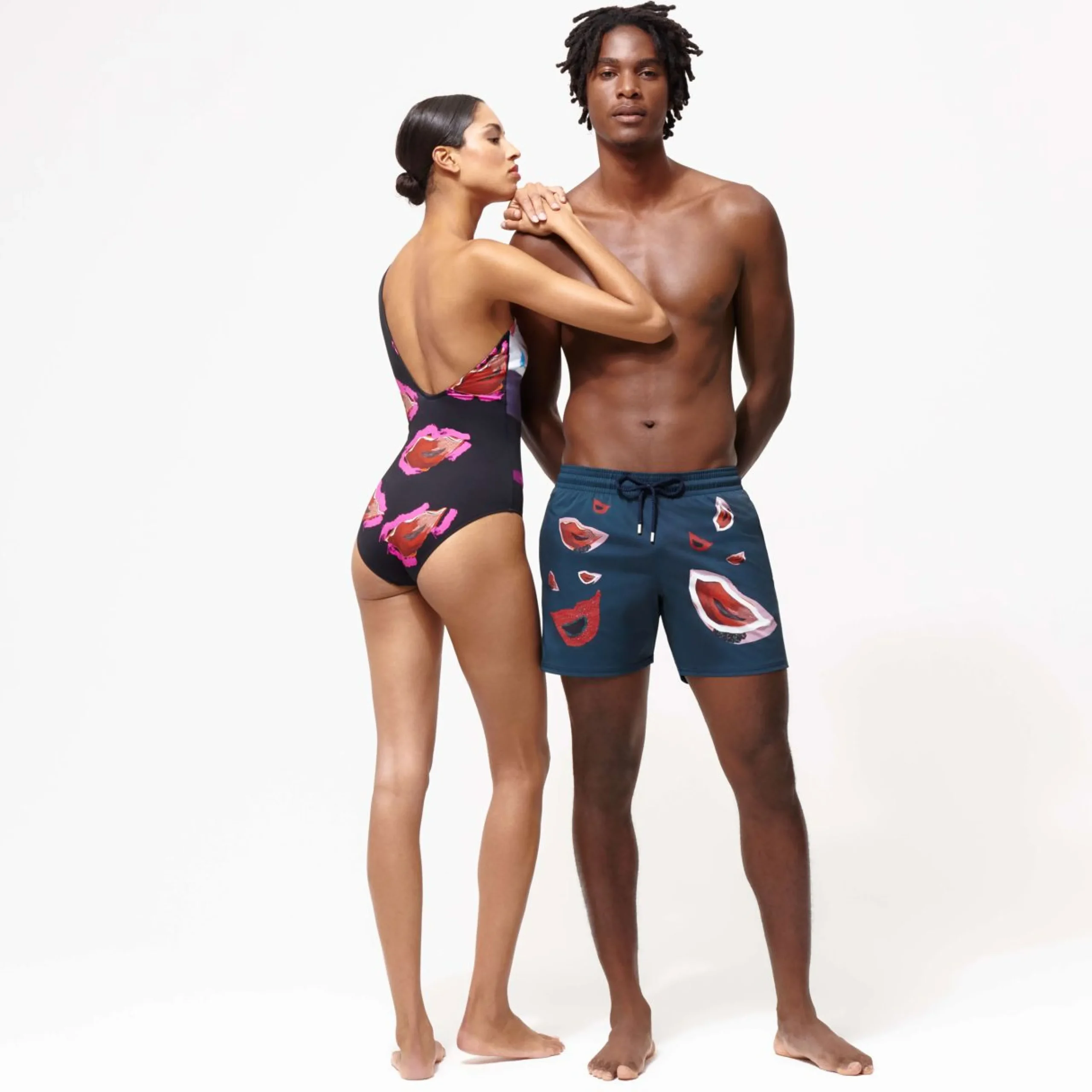 Homme Vilebrequin Le Stretch^Maillot De Bain Court Stretch Homme Passion - X Deux Femmes Noires