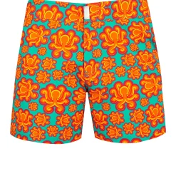 Homme Vilebrequin Le Père & Fils^Maillot De Bain Court Strech Ceinture Plate Homme Poulpes Neon