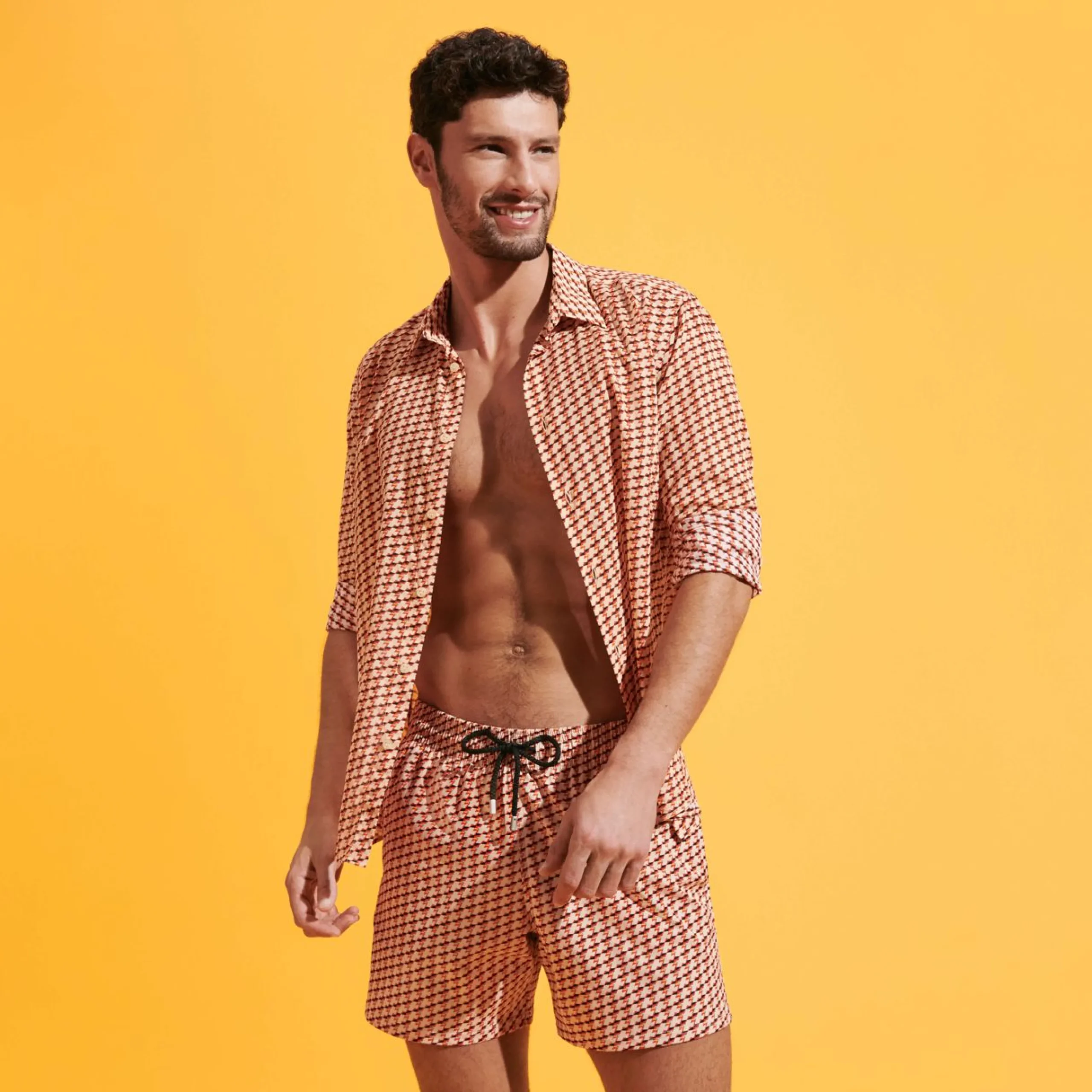 Homme Vilebrequin Le Stretch^Maillot De Bain Court Stretch Homme Micro Mouettes