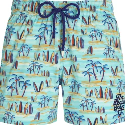 Homme Vilebrequin Le Stretch^Maillot De Bain Court Stretch Homme Palms & Surfs - X The Beach Boys